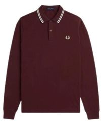 Fred Perry - Tops ,Bruin ,Katoen Twin Tipped Shirt - Lyst