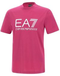 EA7 - Tops ,Roze ,Katoen Core Identity T-Shirt - Lyst