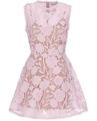 Self-Portrait - Kleedjes ,Roze ,Leer Lace Mini Jurk - Lyst