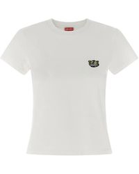 KENZO - Tops ,Katoen Wild Tiger Geborduurd T-Shirt - Lyst