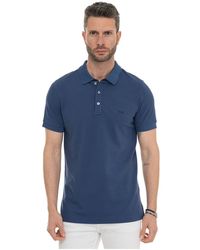 Fay - Tops ,Blauw ,Katoen Polo Shirt Met Korte Mouwen - Lyst