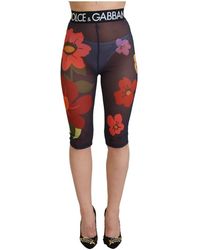 Dolce & Gabbana - Floral Leggings Stretch Waist Pants - Lyst
