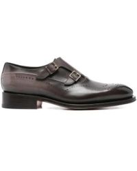 Santoni - Perforierte Doppel-Schnalle Mönchsschuhe - Lyst