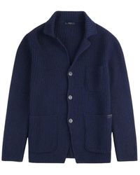 Fay - Truien & Vesten ,Blauw ,Wol Single-Breasted Jacket - Lyst