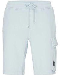 C.P. Company - Blaue baumwoll regular fit shorts - Lyst