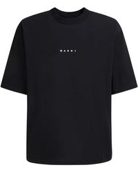 Marni - Baumwoll-t-shirt mit mini-logo - Lyst