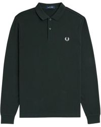 Fred Perry - Tops ,Groen ,Katoen Klassiek Groen Poloshirt - Lyst