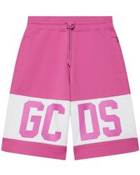 Gcds - Korte Broeken ,Roze ,Katoen Band-Logo Shorts - Lyst