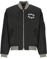 KENZO - Schwarze bomberjacke mit lucky tiger stickerei,bomber jackets - Lyst