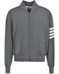 Thom Browne - Giacca bomber grigia a righe 4-bar - Lyst