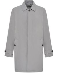 Kiton - Jassen ,Grijs ,Polyester Mackintosh-Stijl Jas - Lyst