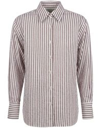 Alysi - Overhemden ,Veelkleurig ,Katoen Camicia Regular A Righe - Lyst