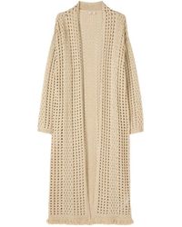 Oltre - Maxi Openwork Lurex Cardigan - Lyst