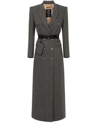 Elisabetta Franchi - Woll-mischung tel mit kreuzdesign und gürtel - Lyst