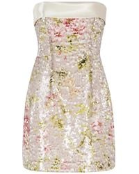 Alberta Ferretti - Printed Sequins Mini Dress - Lyst