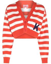 KENZO - Truien & Vesten ,Rood ,Katoen Maglie Rouge Moyen Cardigan - Lyst