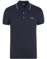 ZEGNA - Blauwe Polo Sweater - Lyst