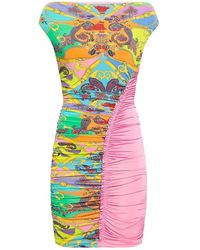 Versace Jeans Patterned Sleeveless Dress - Groen
