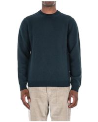 Roberto Collina - Truien & Vesten ,Groen ,Wol Groene Merino Trui Hoge Kwaliteit - Lyst