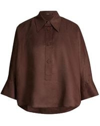 Windsor. - Linnen Blouse Met Kraag - Lyst