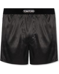 Tom Ford - Ondergoed ,Zwart ,Zijden Boxershorts Met Logo - Lyst