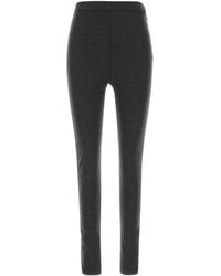 Jil Sander - Broeken ,Grijs ,Leer Stretch Virgin Wool Blend Pantalon - Lyst