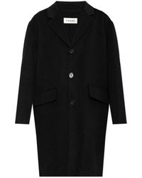 FRAME - Jassen ,Zwart ,Wol Double Face Wool Overcoat - Lyst