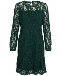Cream - Kleedjes ,Groen ,Kanten Jurk Met Pofmouwen - Lyst