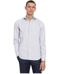 Baldessarini - Overhemden ,Wit ,Katoen Stretch Shirt Hugh With Shark Collar - Lyst