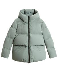 Woolrich - Jassen ,Groen ,Leer Stijlvolle Verde Jas Voor Vrouwen - Lyst