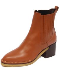 Tod's - Leder Knöchelstiefel Mit Elastischem Detail - Lyst