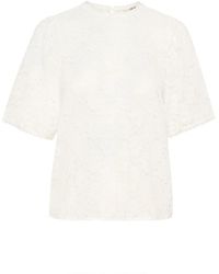 Cream - Spitzen t-shirt top schneeweiß - Lyst