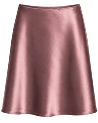 Vince - Rokken ,Roze ,Lingerie-Trim Short Satin Slip Skirt - Lyst