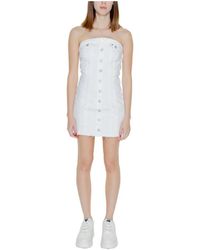 Tommy Hilfiger - Abito corto in misto cotone collezione - Lyst