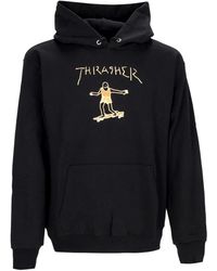 Thrasher - Hoodies & Sweatvesten ,Zwart ,Zwart/Bruine Hoodie Lange Mouw Sweatshirt - Lyst
