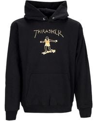 Thrasher - Hoodies & Sweatvesten ,Zwart ,Zwart/Bruine Hoodie Lange Mouw Sweatshirt - Lyst