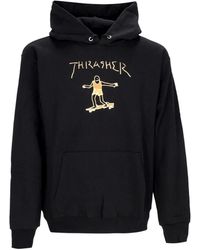 Thrasher - Hoodies & Sweatvesten ,Zwart ,Zwart/Bruine Hoodie Lange Mouw Sweatshirt - Lyst