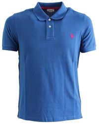 U.S. POLO ASSN. - Tops ,Blauw ,Katoen Casual Logo Sport Polo Shirt Blauw - Lyst