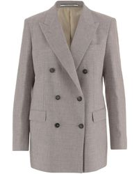 Tagliatore - Double-Breasted Linnen En Katoenen Jas - Lyst