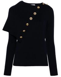 Rabanne - Navy merinowolle pullover elegant - Lyst