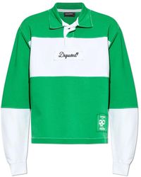 DSquared² - Tops ,Groen ,Katoen Polo Met Geborduurd Logo - Lyst