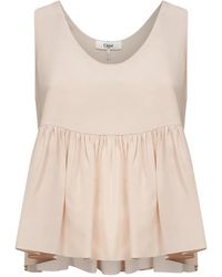 Chloé - Gathered Sleeveless Top - Lyst