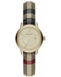Burberry - Bu10104 Honig Check Gestempelt Zifferblatt Damenuhr - Lyst