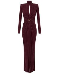 Elisabetta Franchi - Carpet Kleid Mit Drapierungen - Lyst