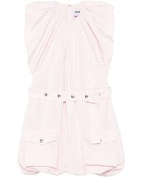 MSGM - Kurzes, Trägerloses Kleid Mit Ballonrock - Lyst