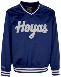 Mitchell & Ness - Hoodies & Sweatvesten ,Blauw ,Satijn Georgetown Hoyas Satijnen Jas - Lyst