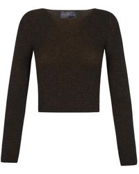 Cortana - Truien & Vesten ,Bruin ,Kasjmier Fitted Cashmere Knit Top - Lyst