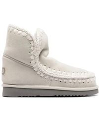 Mou - Silberne Schafleder Stiefeletten - Lyst