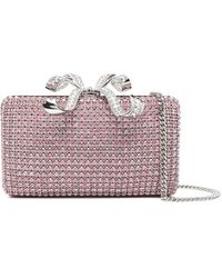 Self-Portrait - Rosa Schleifen Clutch Mit Kettenriemen - Lyst