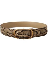 Dolce & Gabbana - Cintura in pelle esotica con fibbia ovale in oro - Lyst